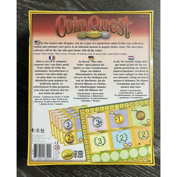 Coin Quest Board Game by Ken Gruhl 2016 R & R Games, New and Sealed - Picture 2 of 7